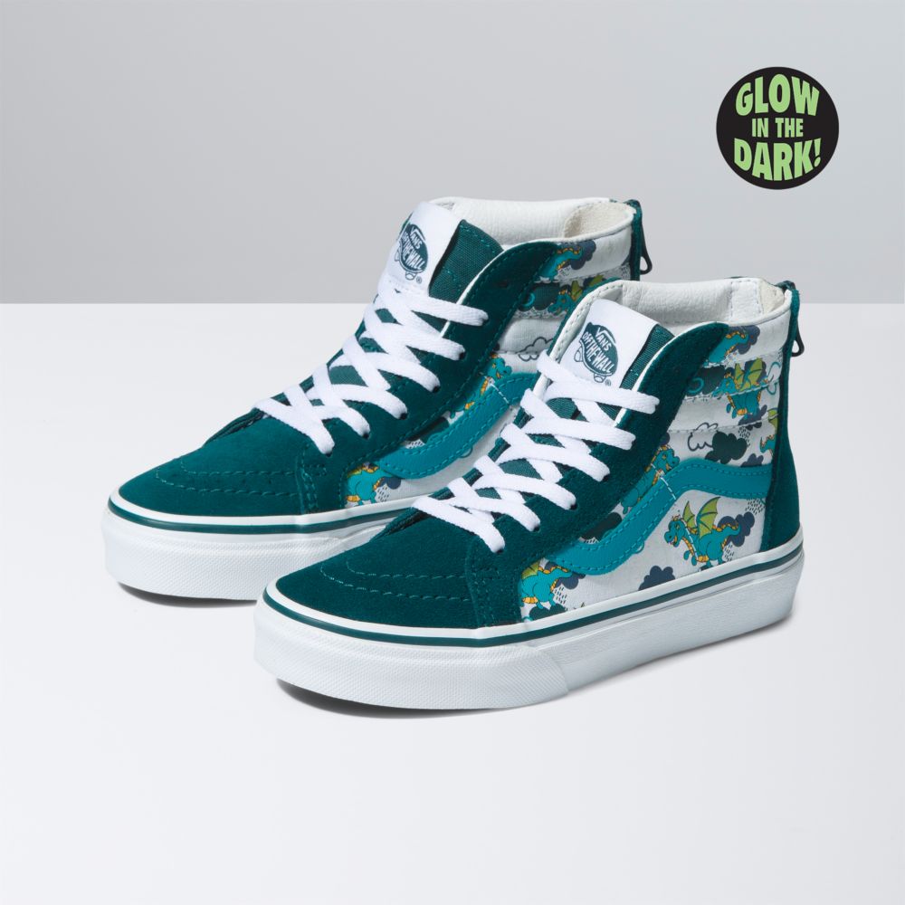 Vans Sk8-Hi Zip Classic Barn Mörkturkos | 72914IOKR