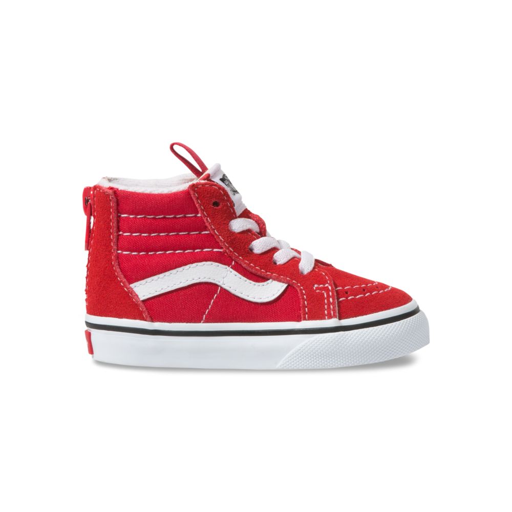 Vans Sk8-Hi Zip Classic Barn Röda Vita | 67491LATM