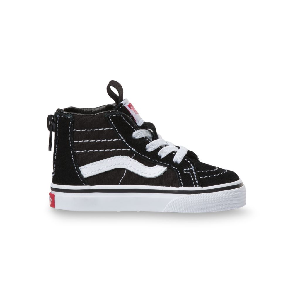 Vans Sk8-Hi Zip Classic Barn Svarta Vita | 32490OVUG