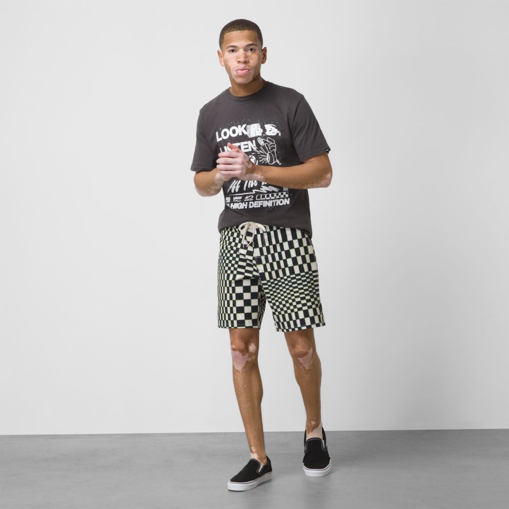 Vans Skewed Checkerboard 18 Shorts Herr Vita | 69025RBFM