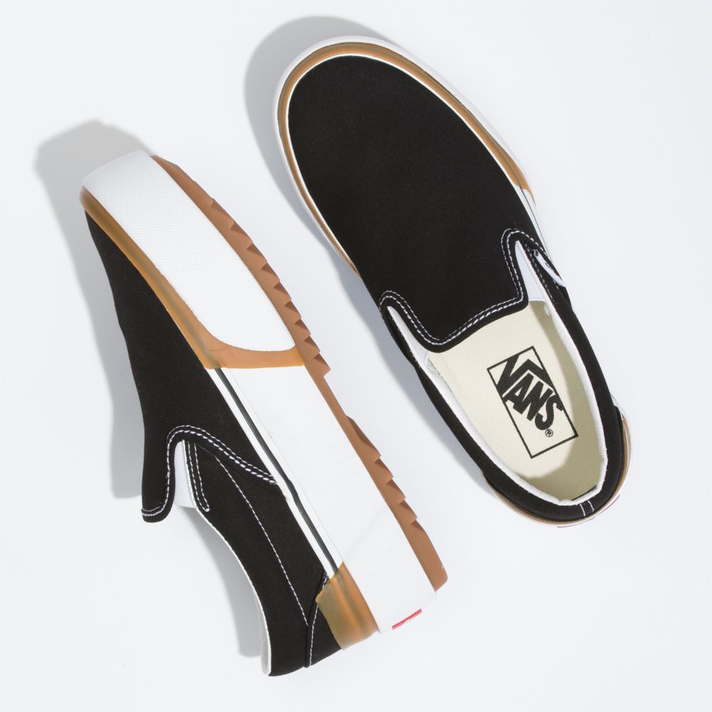 Vans Slip On Stacked Classic Dam Svarta Vita | 10254HJMC