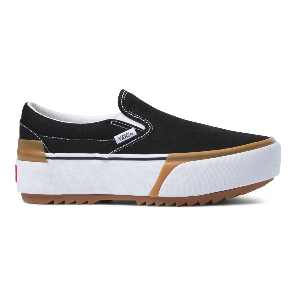 Vans Slip On Stacked Classic Dam Svarta Vita | 10254HJMC