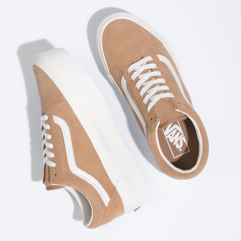 Vans Soft Mocka Old Skool Stackform Classic Dam Ljusbruna Vita | 75148PDCQ