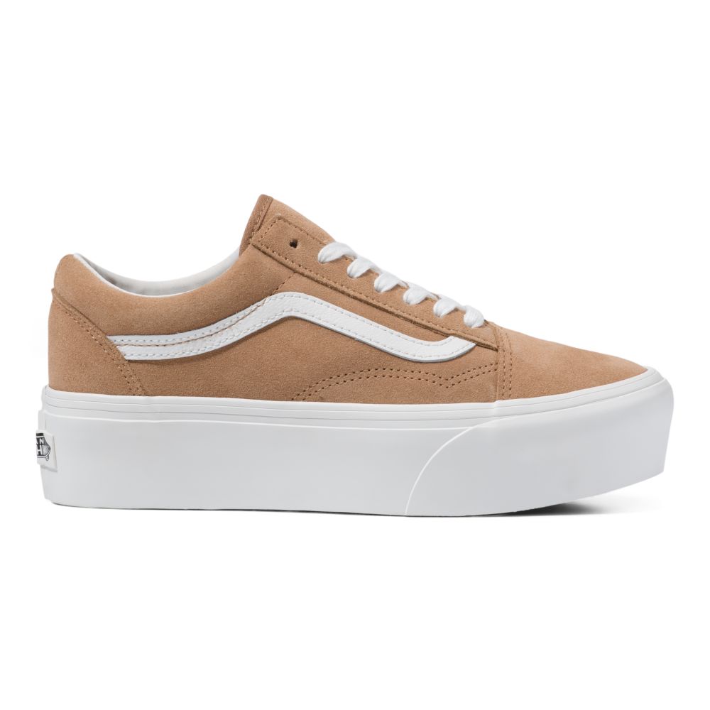 Vans Soft Mocka Old Skool Stackform Classic Dam Ljusbruna Vita | 75148PDCQ