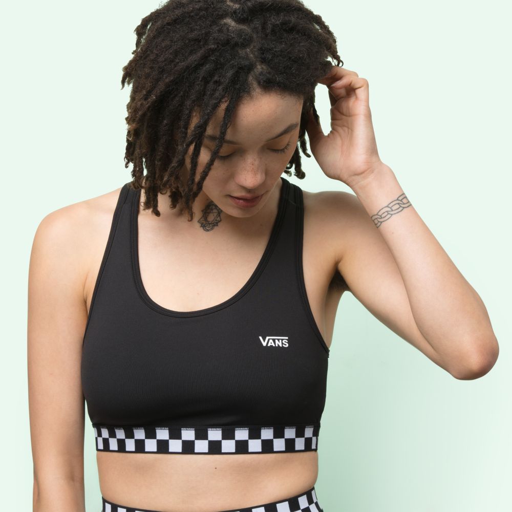 Vans Sports Bralette Blast Dam Svarta | 81625UJNW