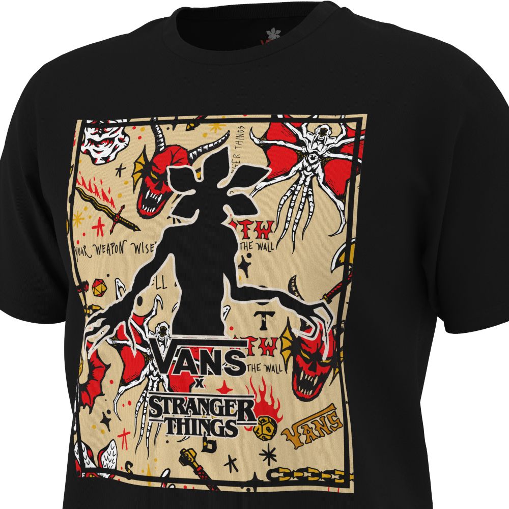 Vans Stranger Things Hellfire Club Demogorgon T-shirt Herr Svarta | 16705ZJMI