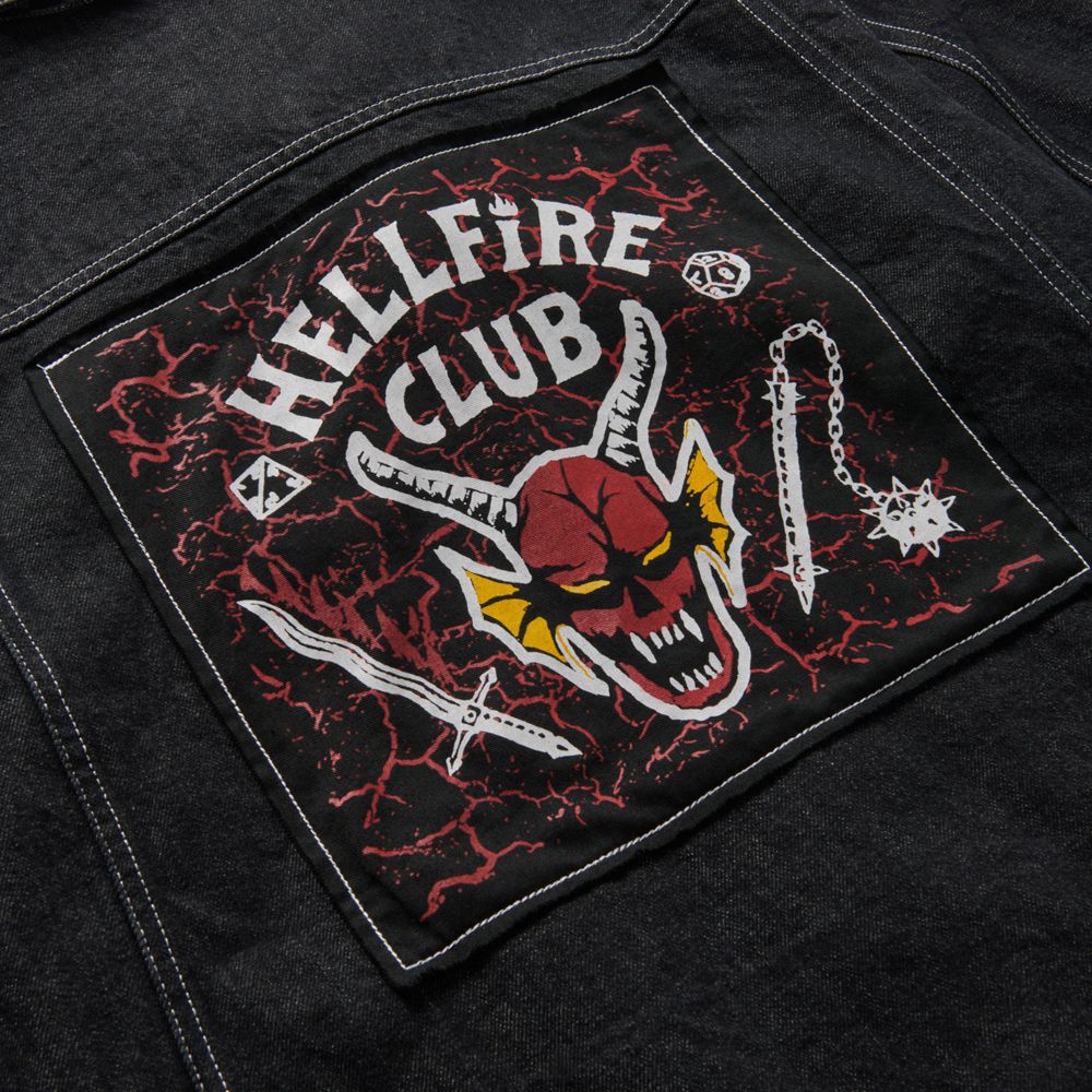 Vans Stranger Things Hellfire Club Jean Hoodie Dam Svarta | 46280CMVW