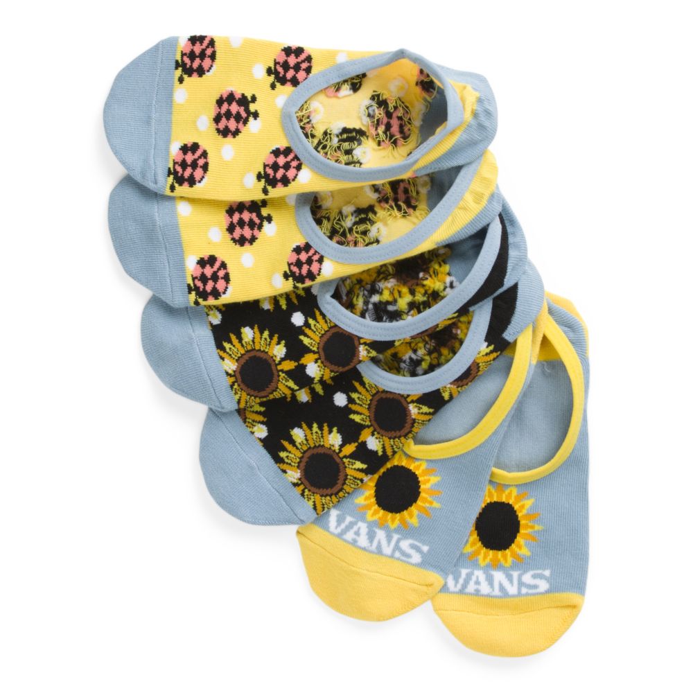 Vans Sunflower Mix Canoodle 3 Pack Strumpor Dam Svarta Blå | 13964WXEH