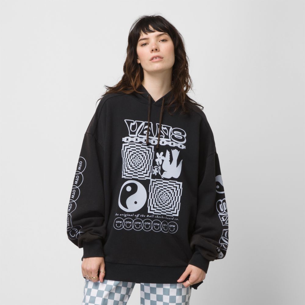 Vans Symbolism Oversized Hoodie Dam Svarta | 52763ZVLX