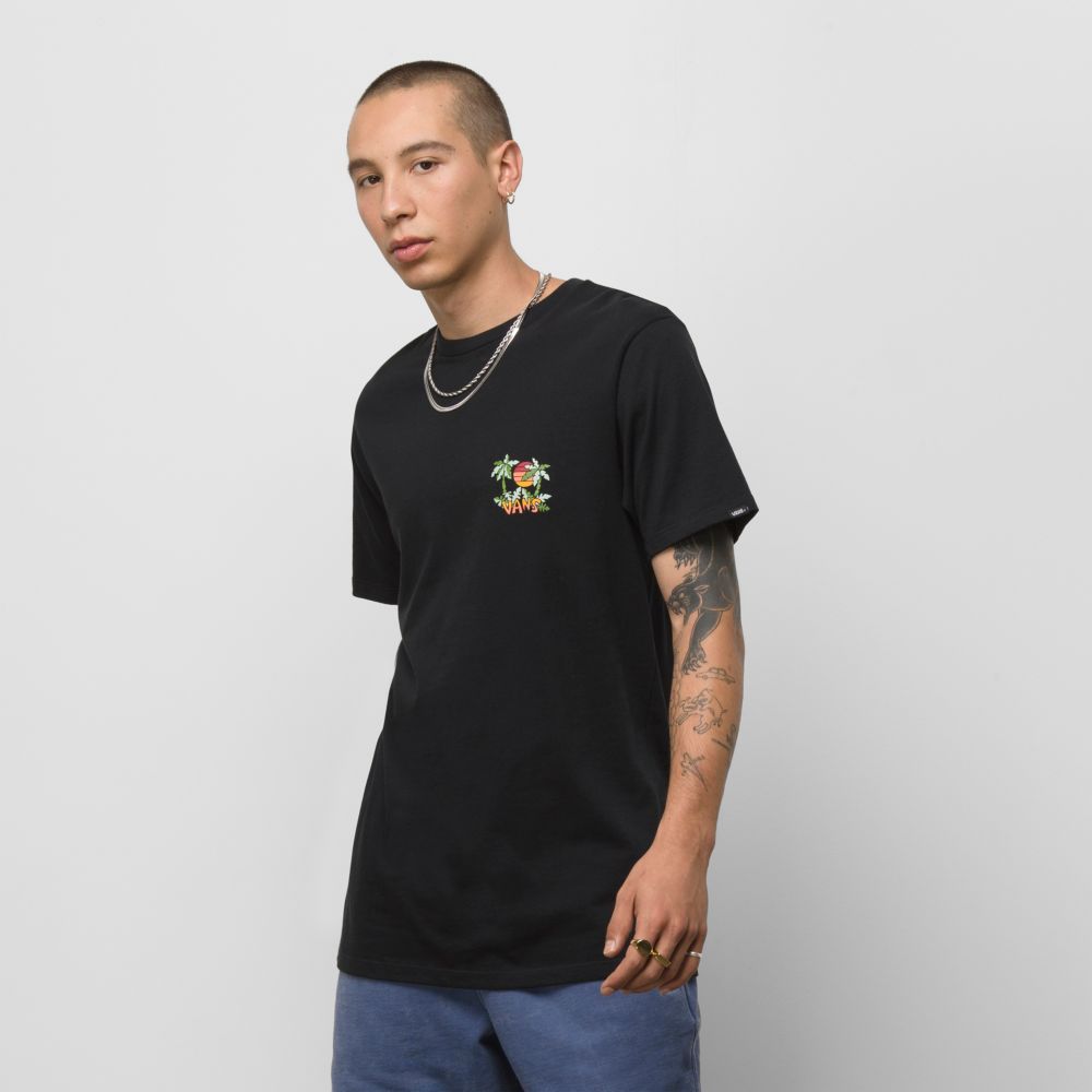 Vans Tiki Palms T-shirt Herr Svarta | 86940WAZV