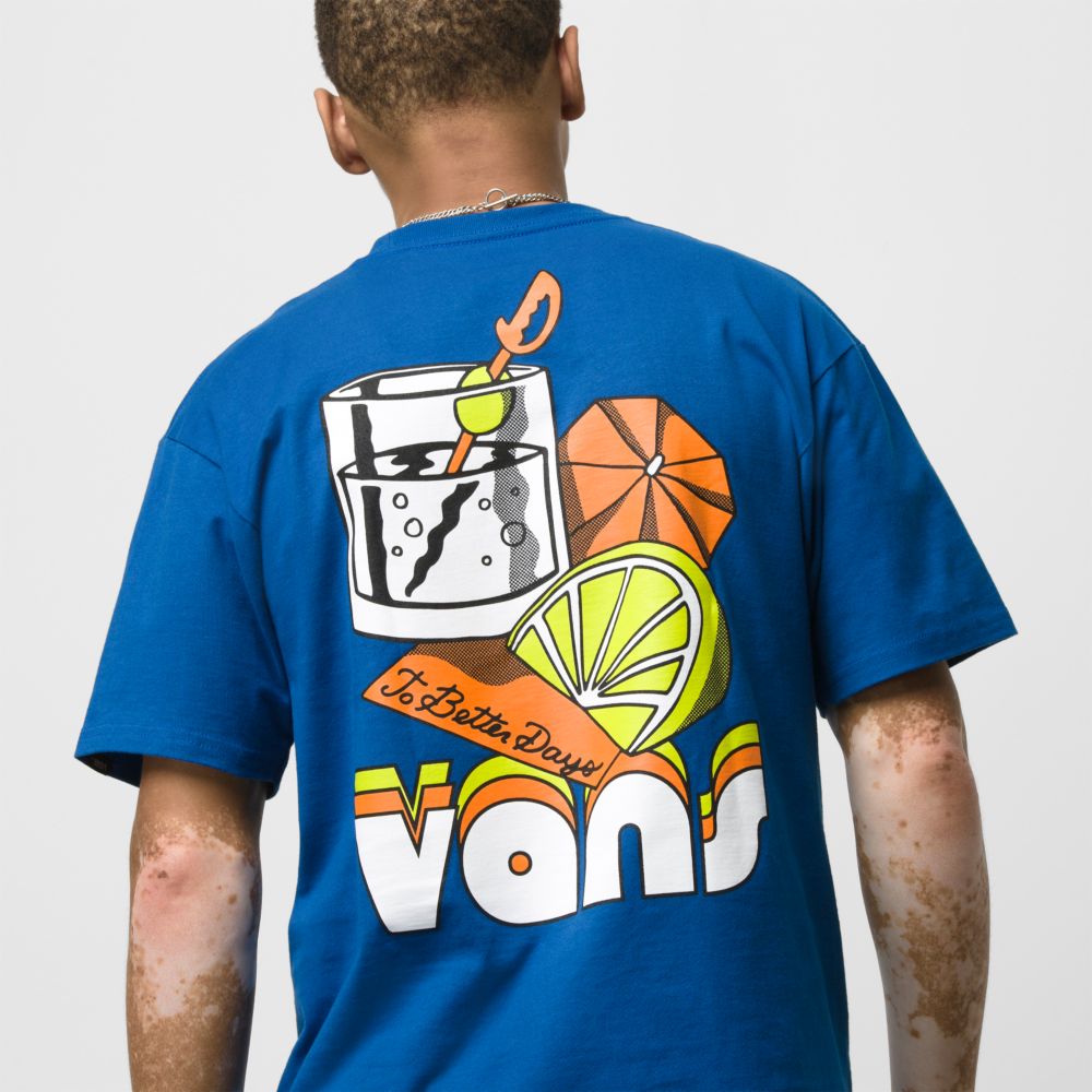 Vans To Better Days T-shirt Herr Blå | 17395EVQG