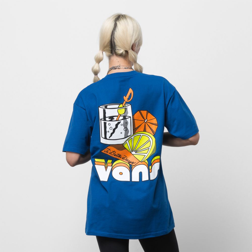 Vans To Better Days T-shirt Herr Blå | 17395EVQG