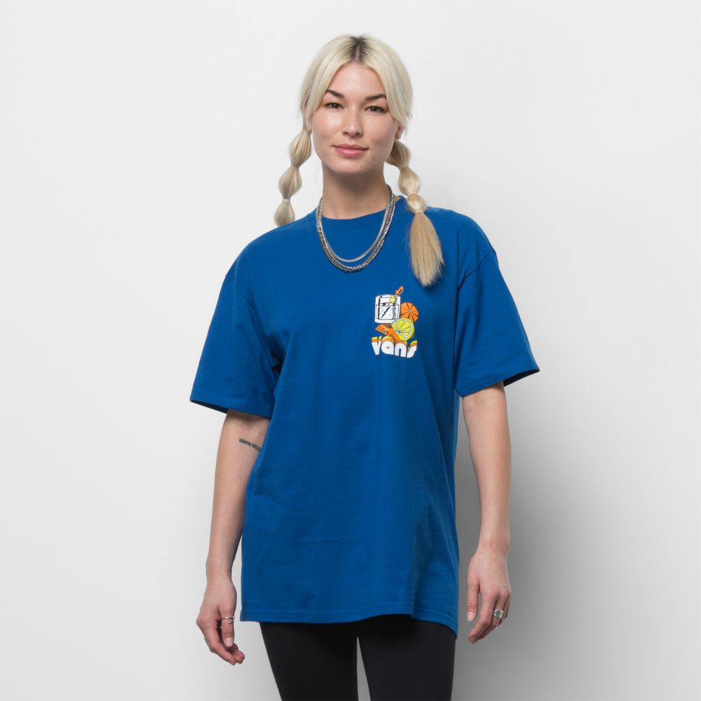 Vans To Better Days T-shirt Herr Blå | 17395EVQG