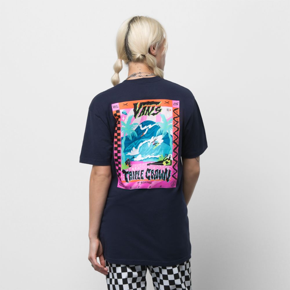 Vans VTCS 2022 Poster T-shirt Herr Marinblå | 78651XVAZ