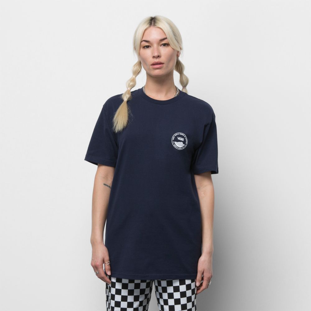 Vans VTCS 2022 Poster T-shirt Herr Marinblå | 78651XVAZ