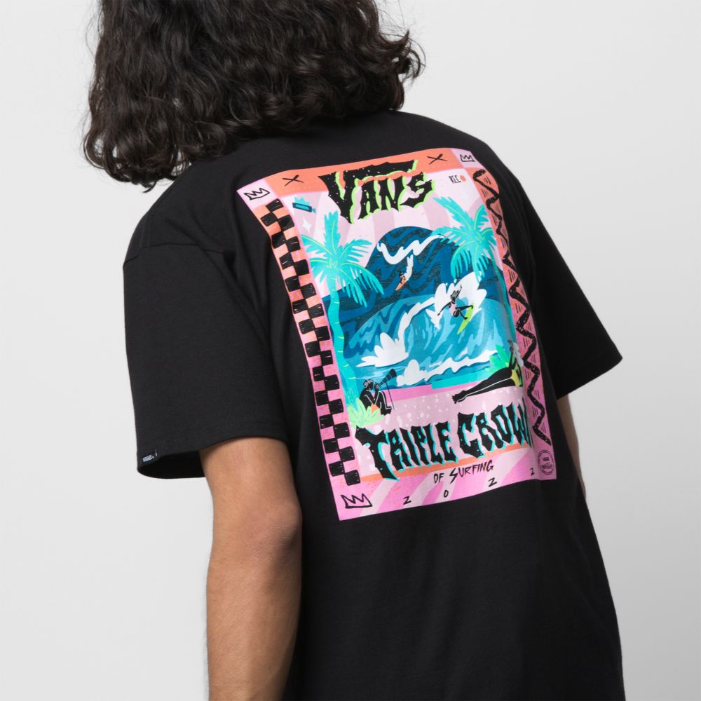 Vans VTCS 2022 Poster T-shirt Herr Svarta | 91548OTXE