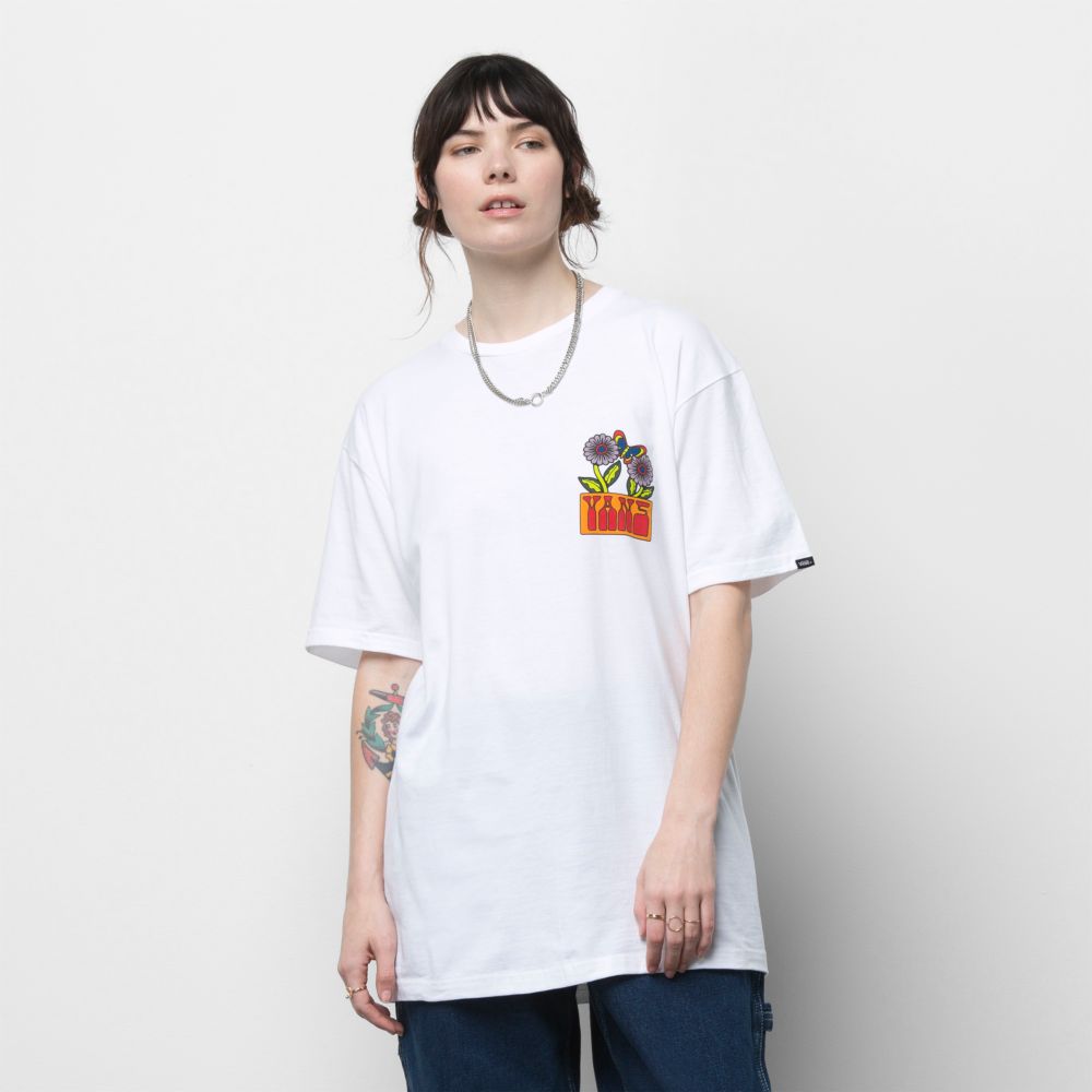 Vans Vibin T-shirt Herr Vita | 43617VWZC