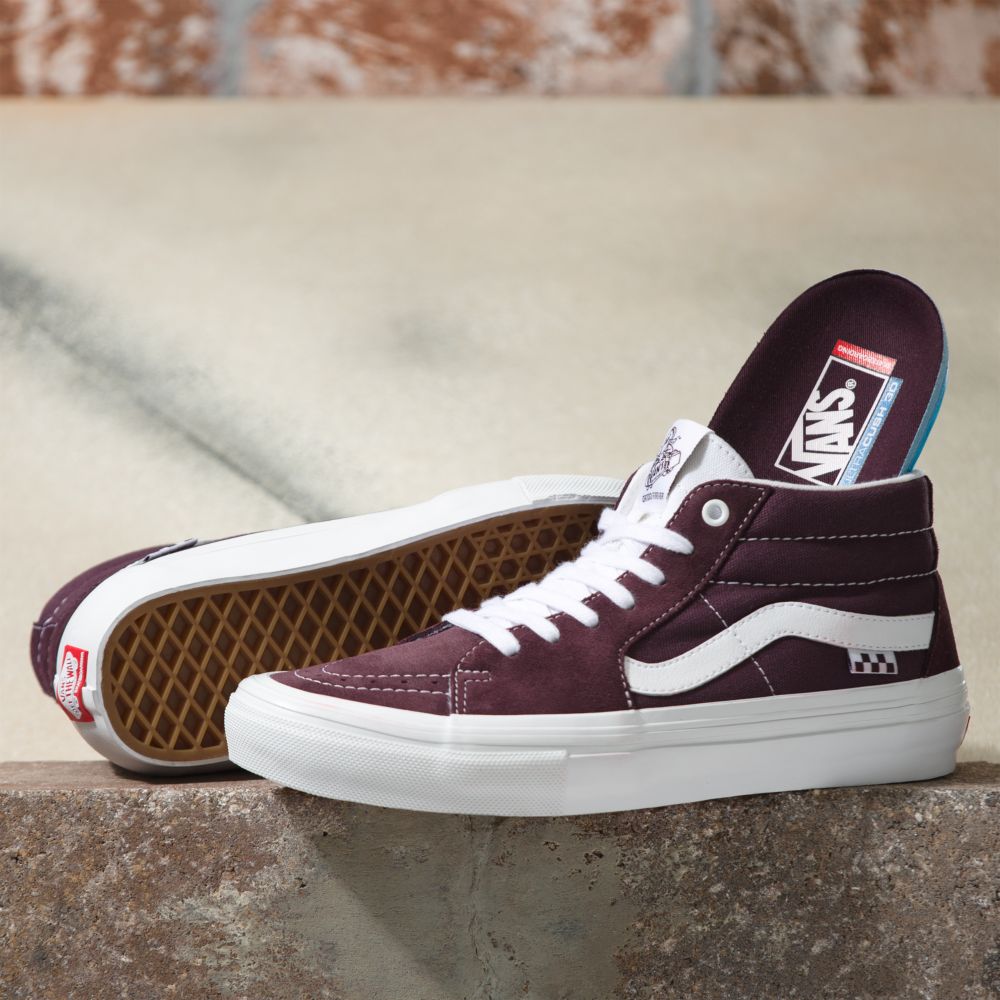 Vans Wrapped Grosso Mid Skateskor Dam Vinröda | 74125JBVH