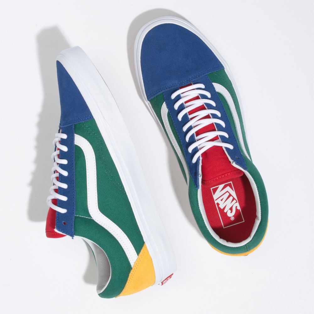 Vans Yacht Club Old Skool Classic Dam Blå Gröna Gula | 37152EXAL