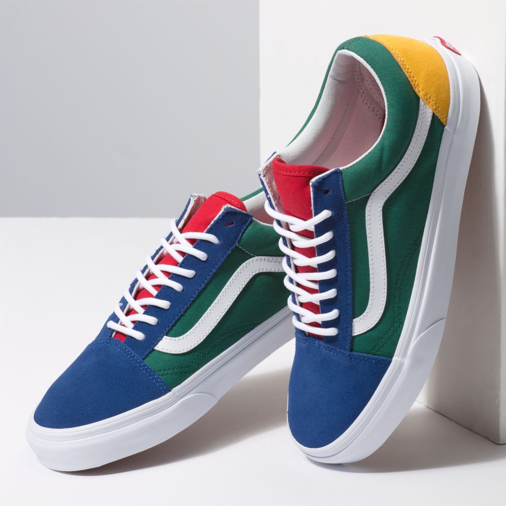 Vans Yacht Club Old Skool Classic Dam Blå Gröna Gula | 37152EXAL