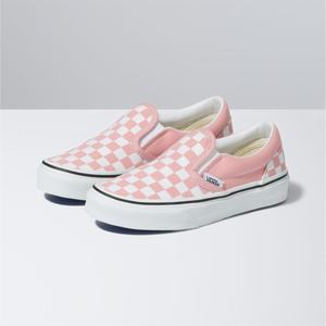 Vans Checkerboard Klassiska Classic Barn Rosa Vita | 70641WGNJ