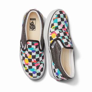 Vans Customs Geometric Checkerboard Classic Barn Olika Färger | 48927ZAKP