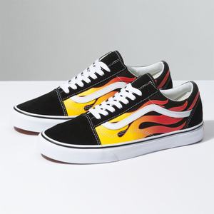 Vans Flame Old Skool Classic Dam Svarta Vita | 76190ITXP