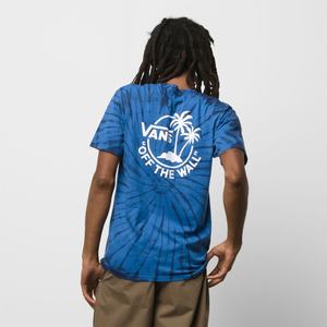 Vans Mini Dual Palm Tie Dye T-shirt Herr Blå Vita | 32195ZKDQ