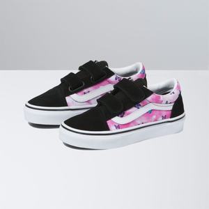 Vans Old Skool V Butterfly Dream Classic Herr Fuchsia Röda Vita | 04128JLVK