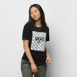 Vans Poppy Box Relaxed Crew T-shirt Dam Svarta | 41786GDLA