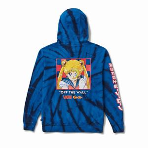 Vans Pretty Guardian Sailor Moon Fleece Tie Dye Hoodie Herr Blå | 02675FSUC