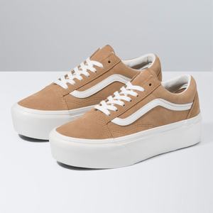 Vans Soft Mocka Old Skool Stackform Classic Dam Ljusbruna Vita | 75148PDCQ